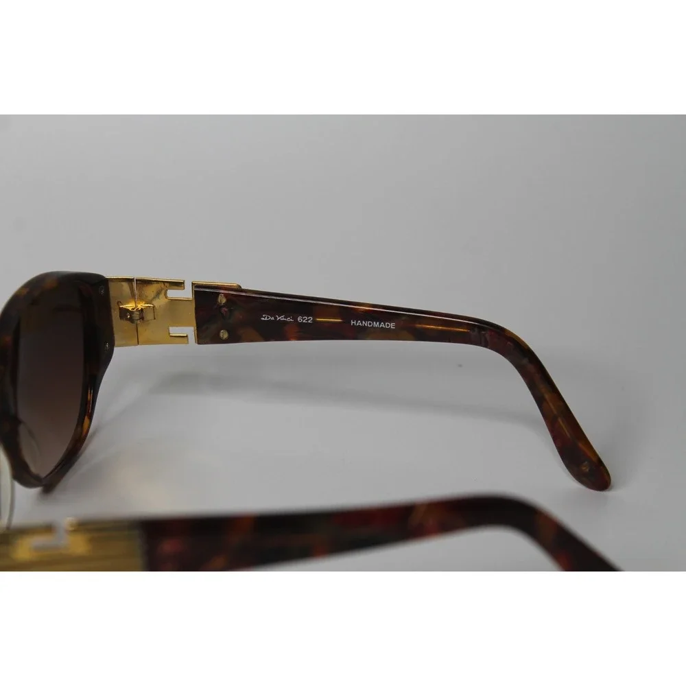 Vintage Da Vinci 622 Handmade red yellow orange Gold Large Sunglasses